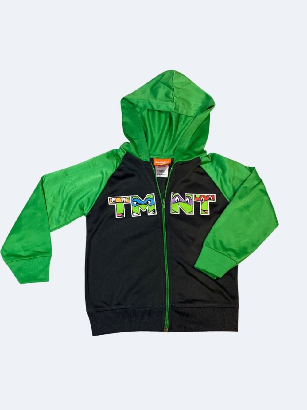Teenage Mutant Ninja Turtles Kids 4T Green Black Zip-Up Hoodie Nickelodeon